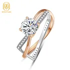 9k Rings AAA Gems 2 In 1 Carat Rings 9K Moissanite Rings White Gold Rose Gold Engagement Ring