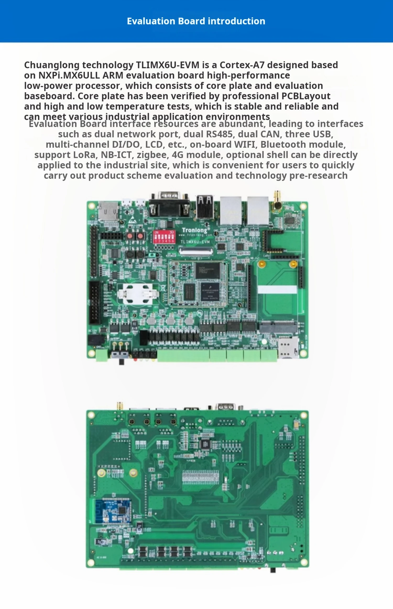 Chipboard Tronlong IMX 6ULL Industrial Development Board Chipboard for ...