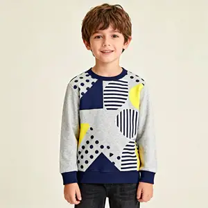 OEM ODM Long Sleeve French Terry Kids Clothes Baby Crewneck Custom Printed Logo Children Pullovers Sweatshirts