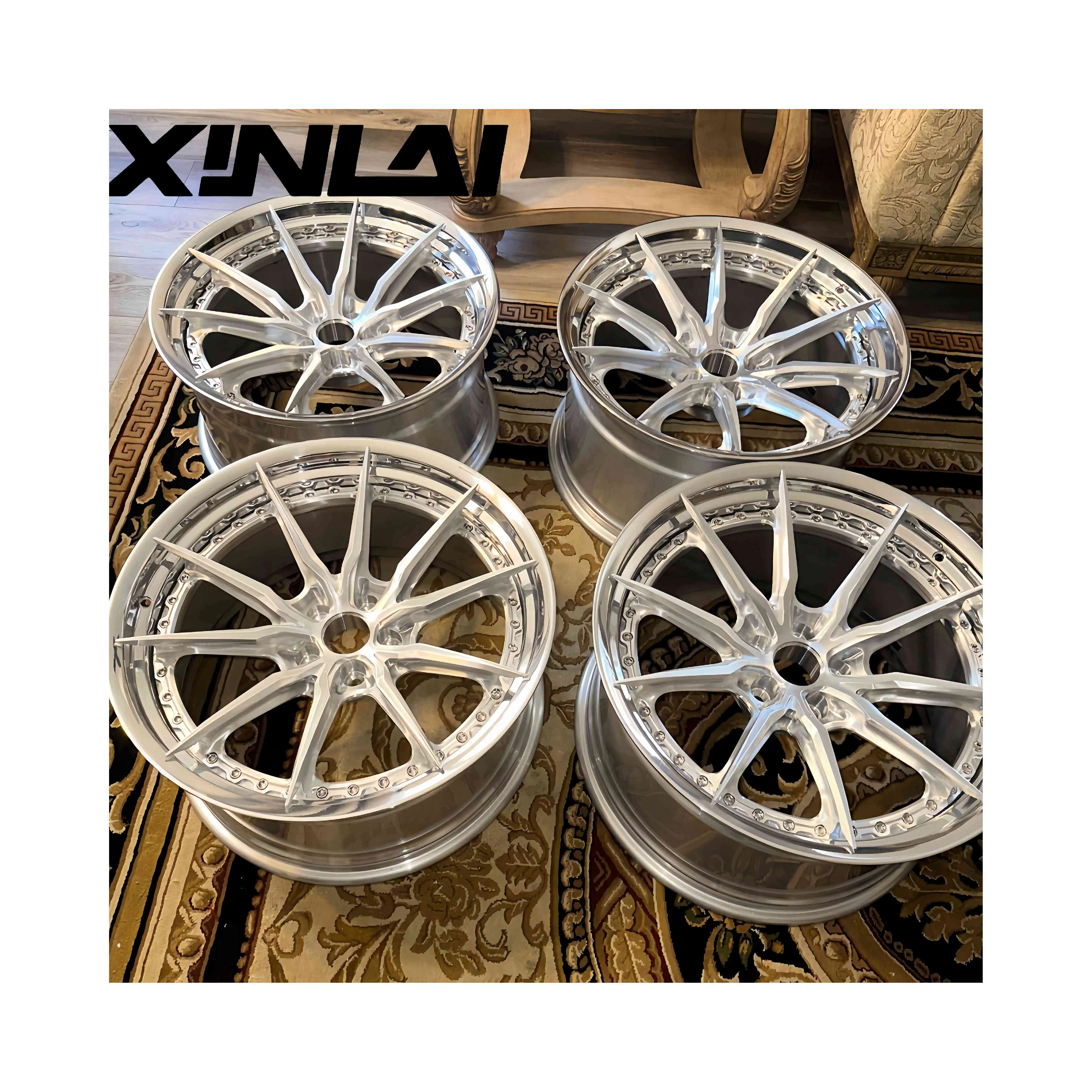 XINL Brushed Polished Deep Concave Sliver Color Forged Wheels 2-piece 5x114.3 18 19 20 21 22inch for Racing Car Benz Audi - Image 3
