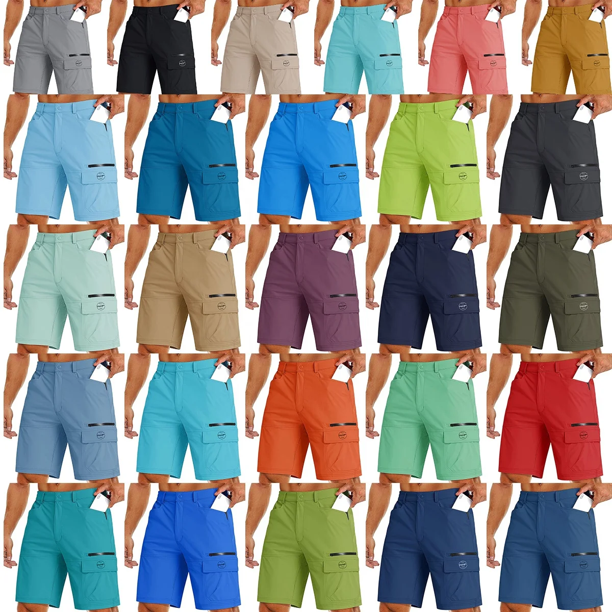 Wholesale New Style Polyester Nylon Spandex Men Gym Sweat Shorts Print Sports Running Cargo Shorts for Men