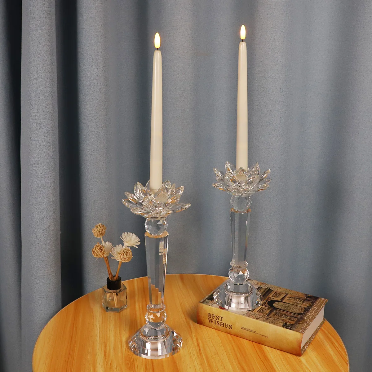 handmade religious candle glass jars flower candle holder luxury wedding centerpiece candlestick holder