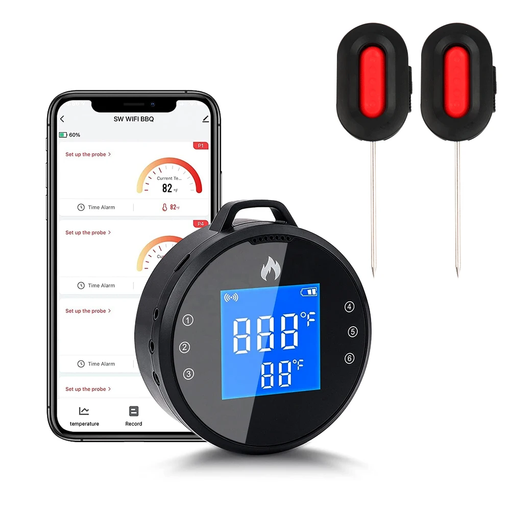 HK-01 WiFi Wireless Meat Barbecue Thermometer with Tuya APP - China WiFi  Meat Thermometer, WiFi Barbecue Thermometer