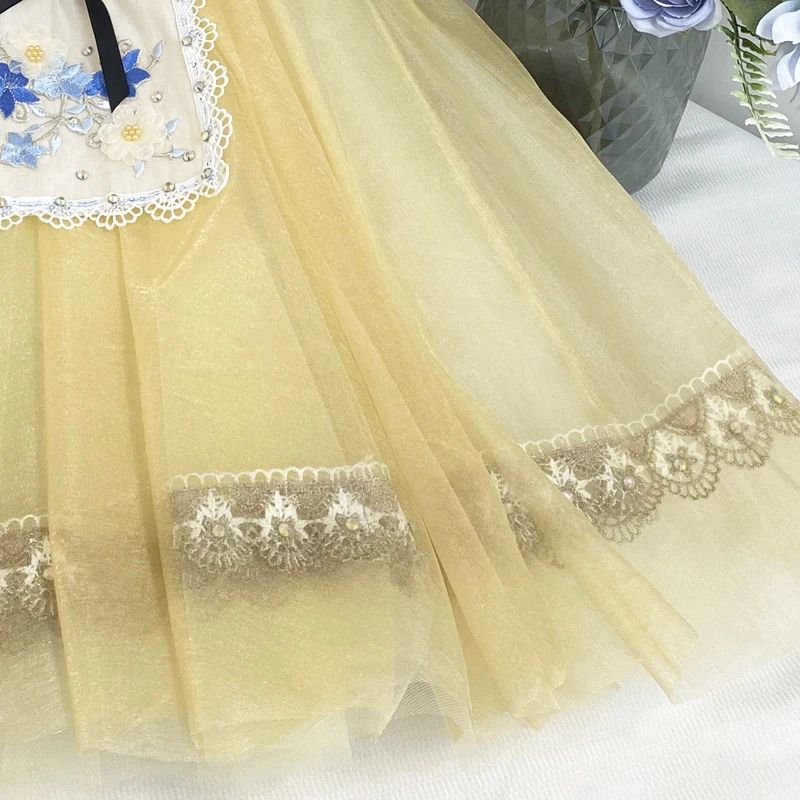 AL-R0570 Professional High Quality Custom Size Adult Girls Long Ballet Performance Wear Dress Blue Romantic Tutu