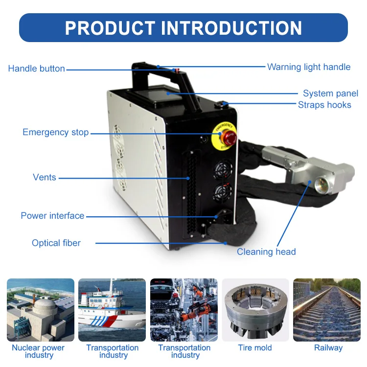 Portable Pulse Laser Cleaner Metal Rust Surface Paint Mini Laser Cleaning 50w Backpack Laser Cleaning Machine