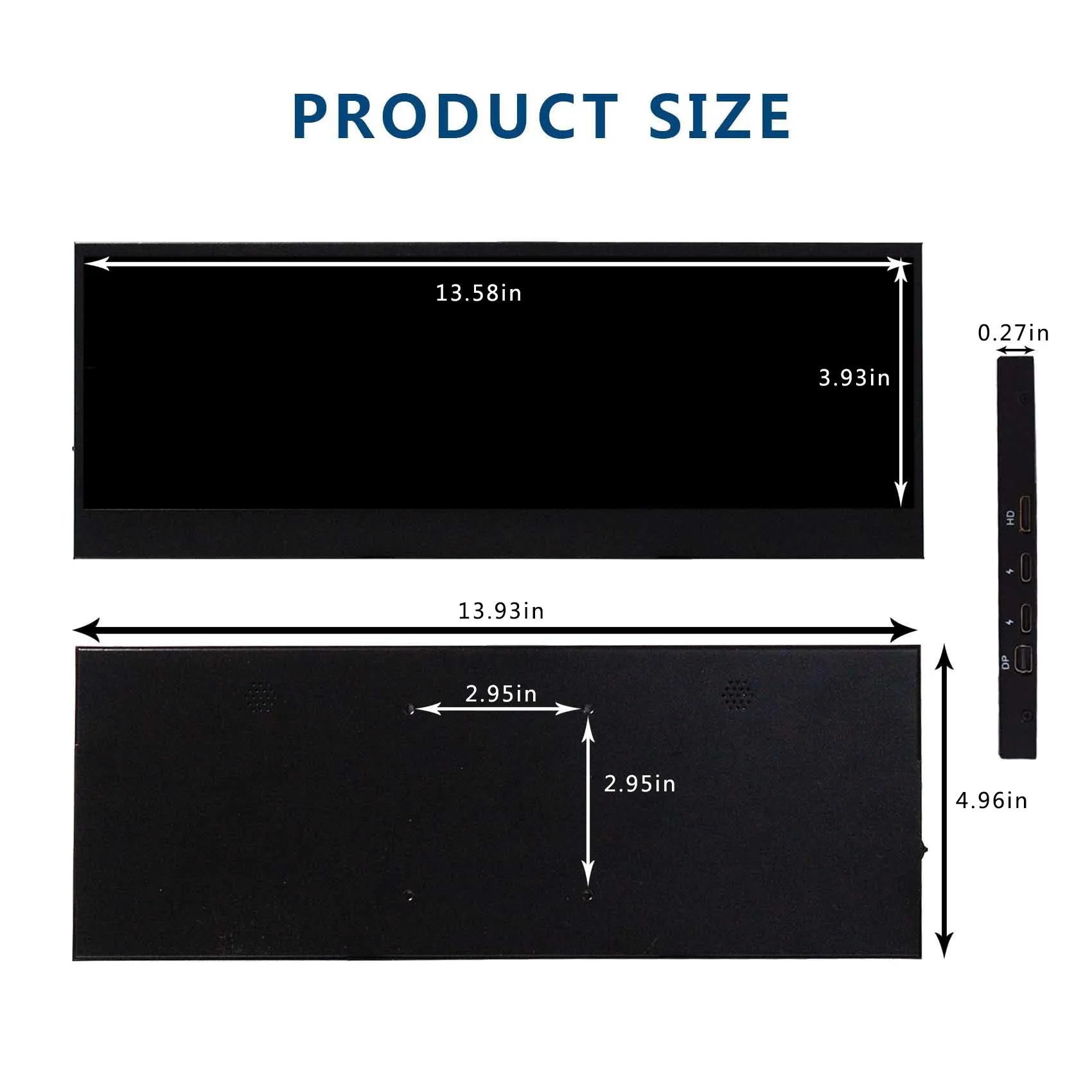 14Inch Portable Monitor Touchscreen Capacitive Portable Monitor Touch Ips 4K 3840X1100 14Inch Open Frame Lcd Monitor