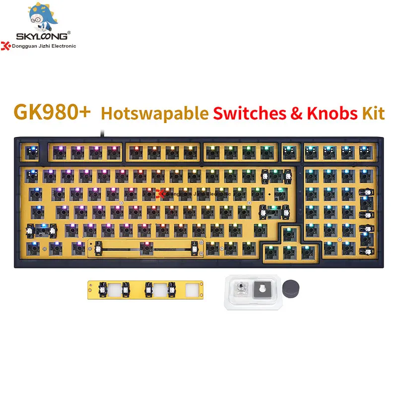 なスイッチ Skyloong99keysプライベートモールド2.4gワイヤレスベアボーンメカニカルゲーミングキーボードキットtkl、金属ケース