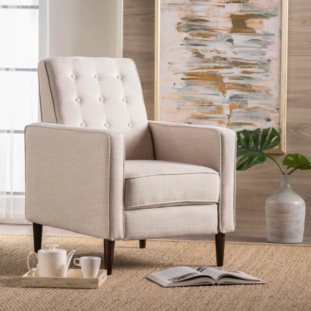 macedonia fabric tufted recliner