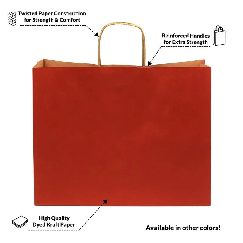 Custom Print Logo Kraft Paper Packaging Bag Biodegradable Brown Shopping Paper Bag With Handle