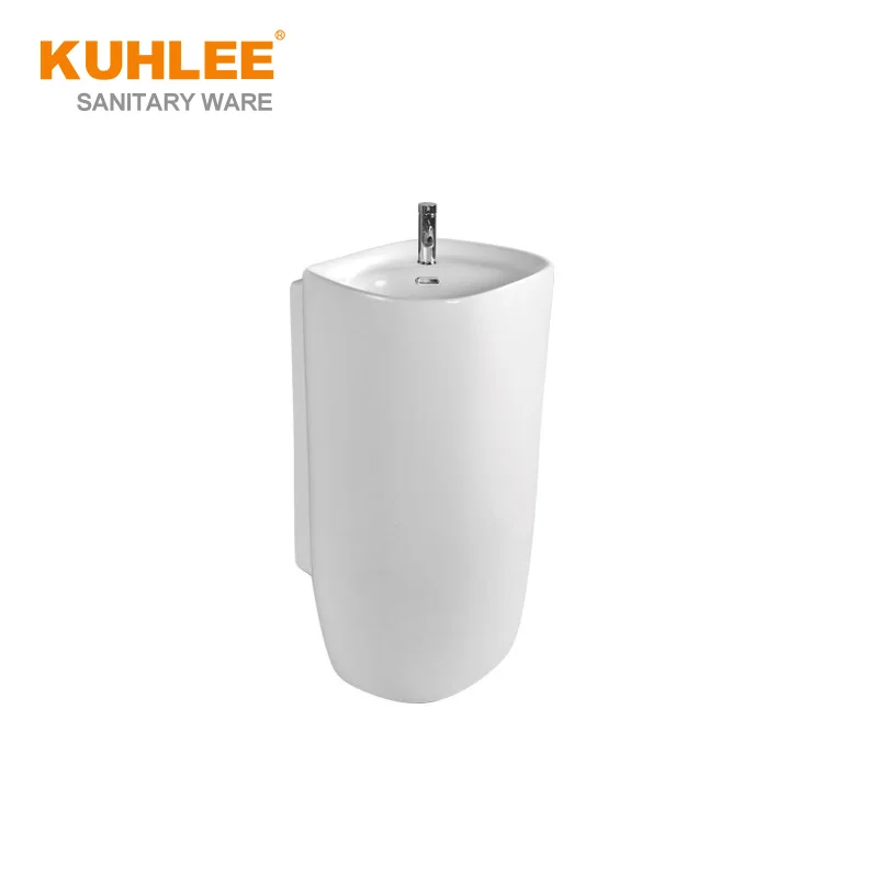 Free standing Wash Basin Sanitary Ware Bathroom Ceramic Wash Hand Pedestal Basin
