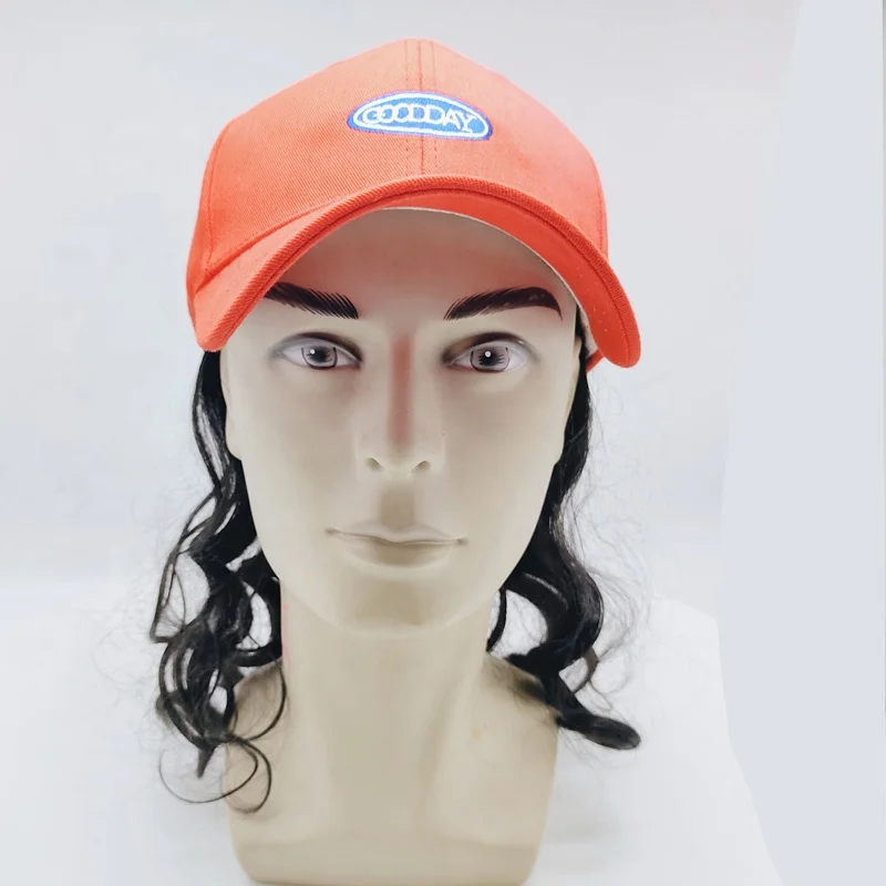 Wholesale Orange Mullet Hat Wig Cap Accessories With Attached Hair Trucker  Cap with Wig From m.