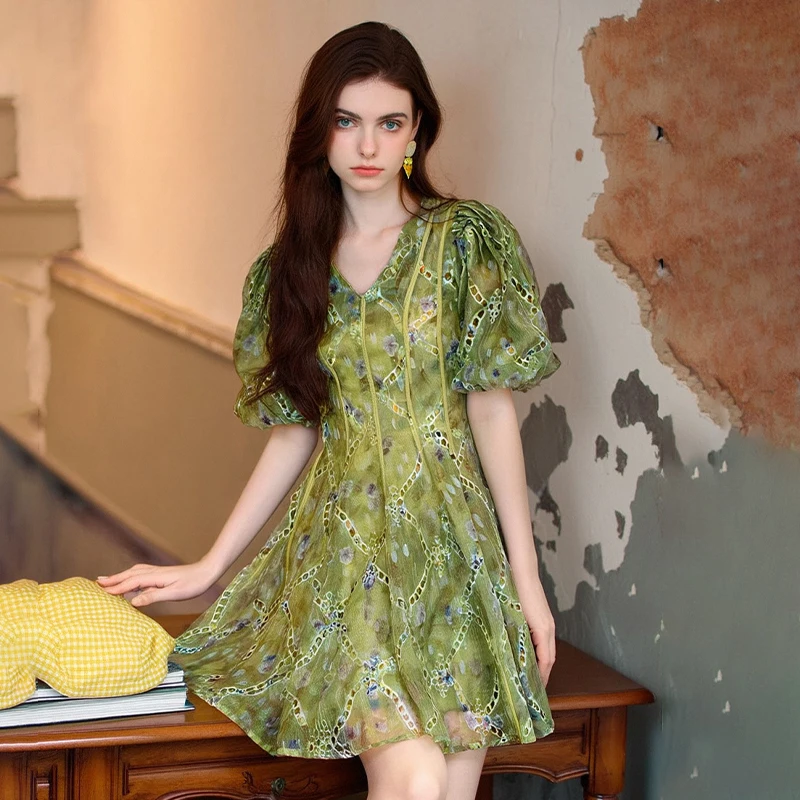 open lace back dress Retro Organ Zalong Skirt-One Piece Dress Category stylish items – Serendute main image 0