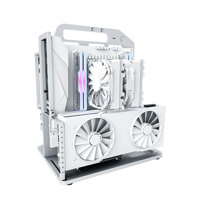 Socooler Custom Open Frame Aviation Aluminum PC Case Side Panel Window M-ATX Motherboard aperçu 6
