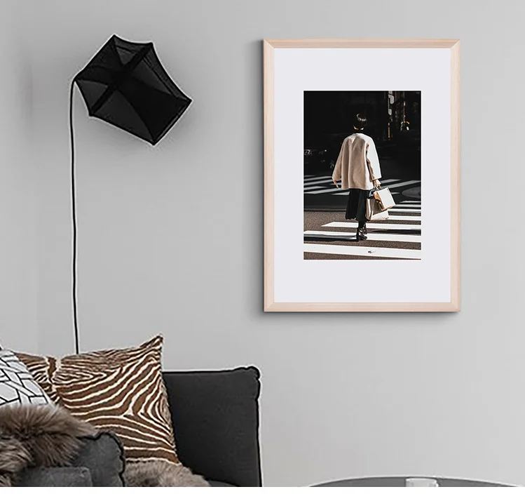 Custom Personalized Natural Solid Wood Picture Frames Wooden Displays Photos Rustic Big Frame with Mat Hanging Tabletop