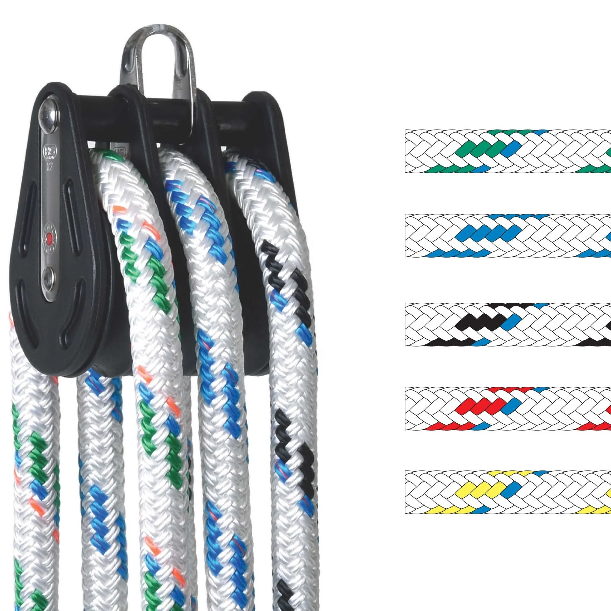 12mm running sailing rope polyester cover and polyester core