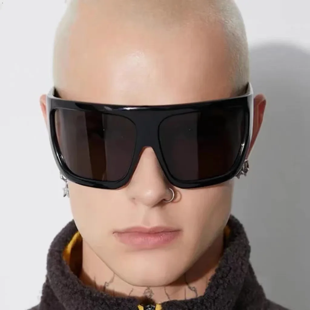 2024 Oversized Mask Shield Y2K Sunglasses - UV400 Protection display picture 2