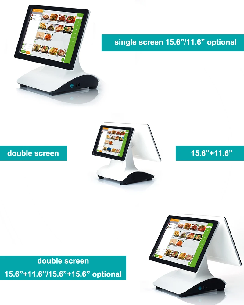 Dual Screen 15.6+11.6Inch Smart Desktop Terminal Catering Cash Register ...
