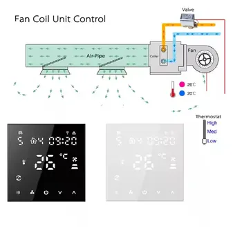 smart  Tuya  WIFI electric heating control WIFI programmable touch screen thermostat with large LCD