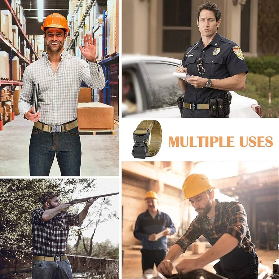 Tactical Multifunctional Wear-resistant Men Work Belt New Quick-Release Buckle Belt with Molle Pouch