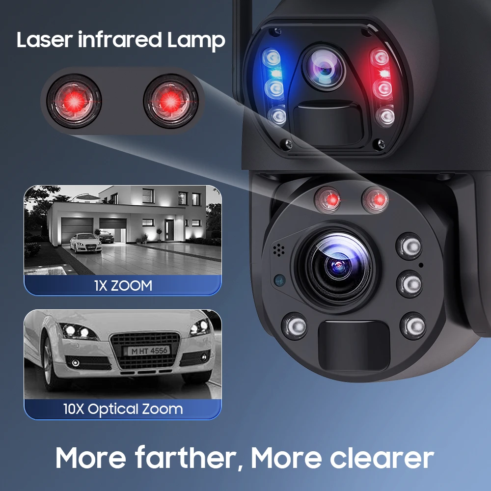 20W Hotsale Wifi Zoom Dual Lens HD 6MP 4G Solar Camera 3K Outdoor Camera Sim Card Home Security CCTV Network Solar IP Camera