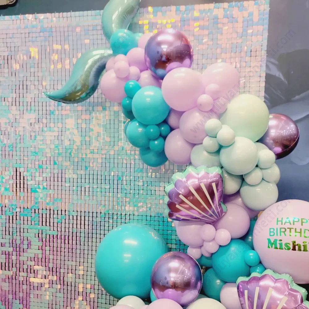 Мерцающий блесток Кристалл 4D Русалка Настенный фон темно-синий современный стиль панели для свадьбы и вечеринки украшение картонная коробка