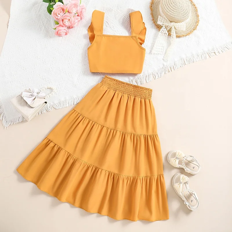 Yekaty Little Gils Clothing Set Kids Soft Cewneck Long