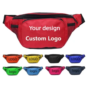 Wholesale Polyester Outdoor Travel Waterproof Fashion Waist Bags Unisex Large Capacity Custom Fanny Pack Logo