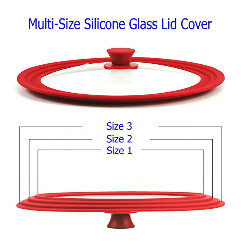 Universal Silicone Glass Lid Cover Pot Lid 16/18/20cm 24/26/28cm 28/30/32cm