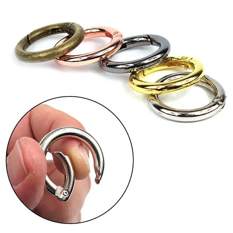 Round Carabiner Clip Push Gate Snap Open Hooks Spring Ring 20 25 28 34 39  50 mm
