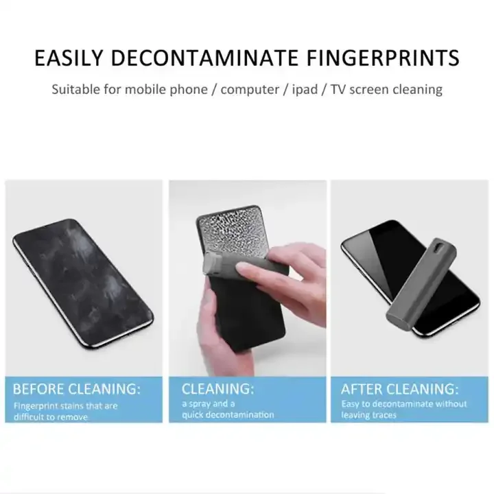 With Cleaning Liquid 2 in 1 Spray Screen Cleaner Mobile Phone Screen Cleaner Dust Removal Tools Cleaning Kit