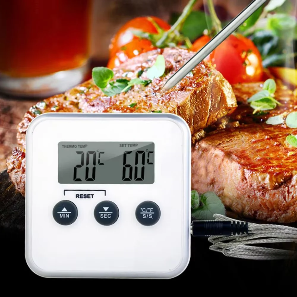 Hot Sale Durable Cooking Thermometer Touch Screen Stainless Steel Digital Meat Electronic Food Thermometers with Timer