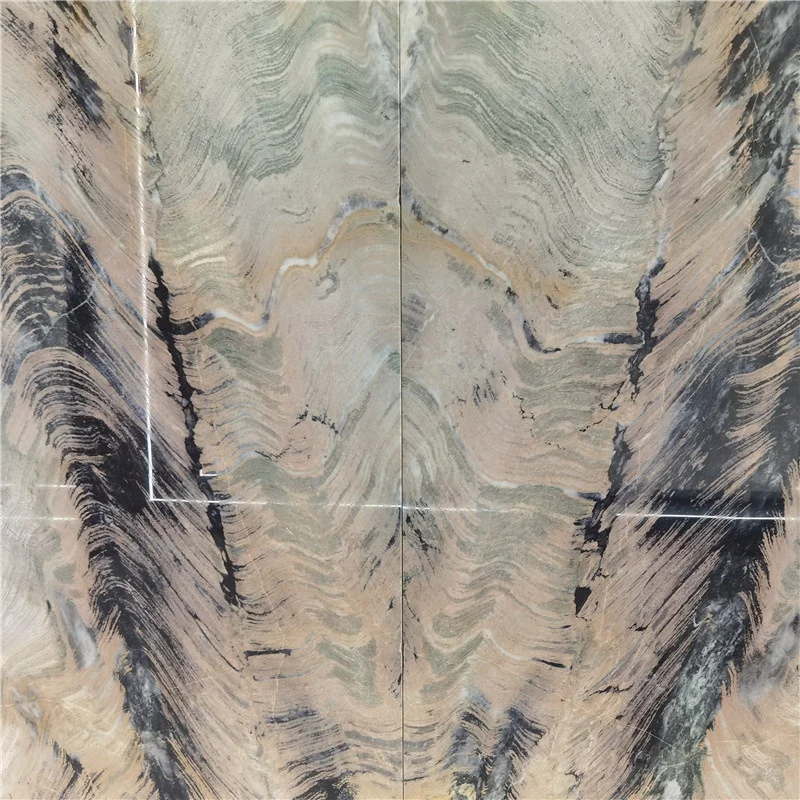 product luxury natural green quartzite book match slab for hotel wall background design-4