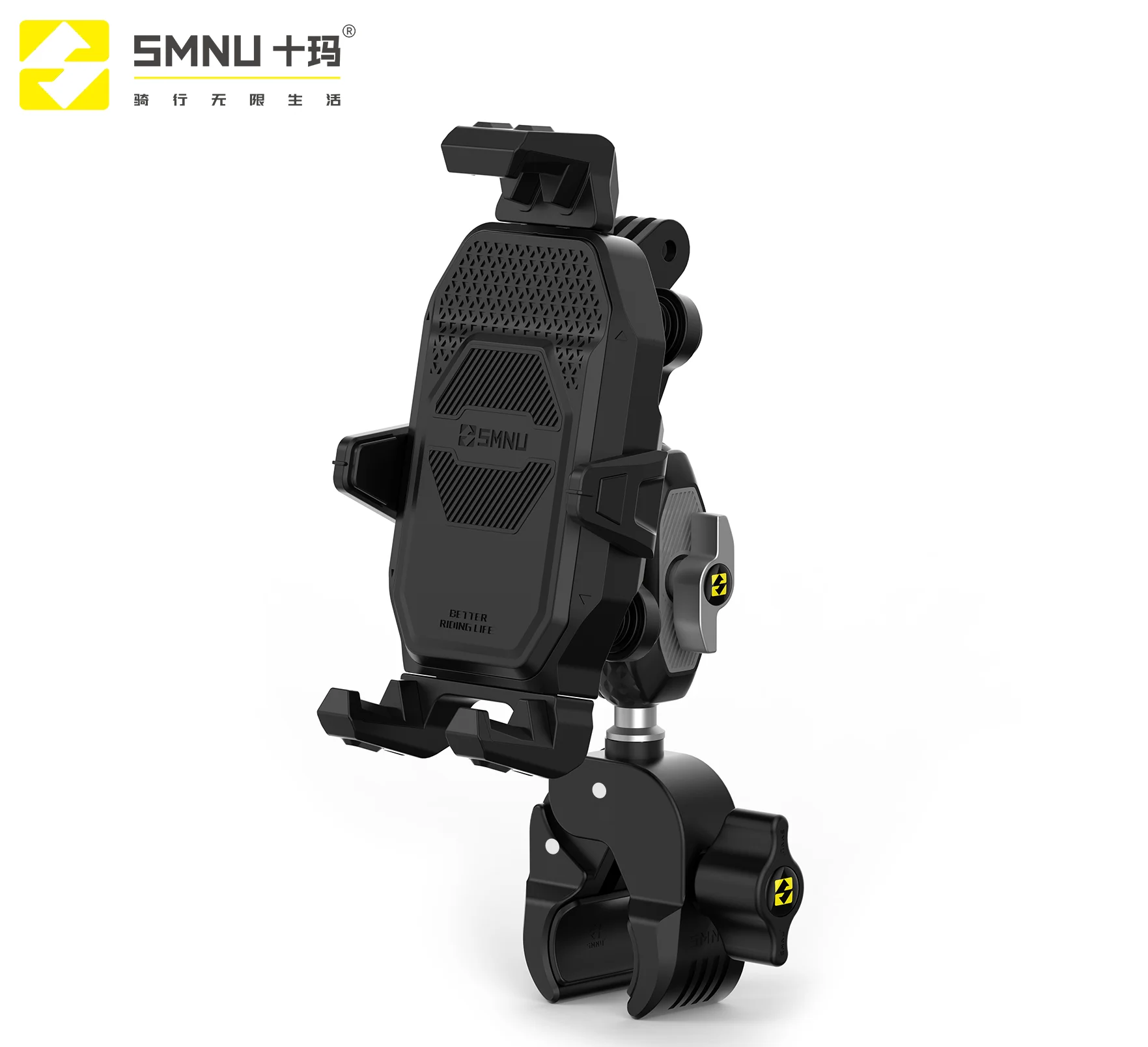 SMNU N1 Series Motorcycle Mobile Phone Holder Durable Stem Mount for Covered Bikes Phone Holder