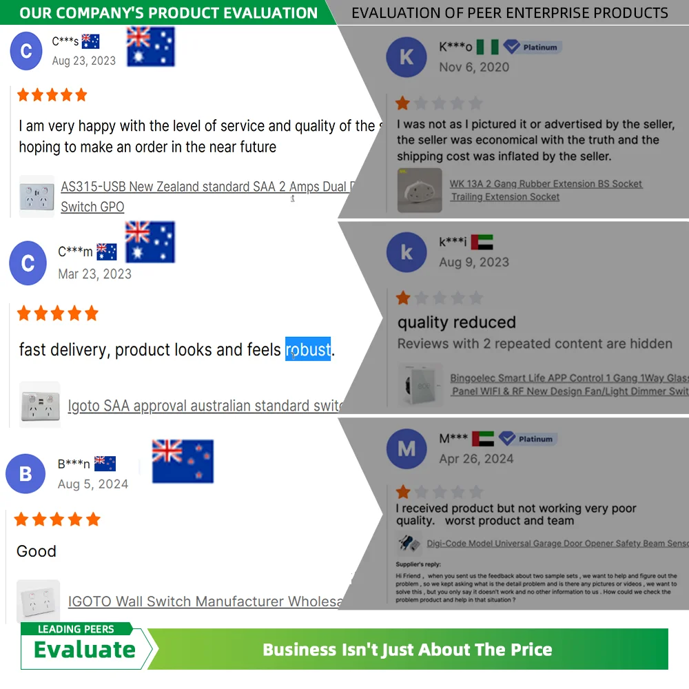 Igoto Hot Sale SAA Approval Australia New Zealand Standards Electrical Power Point Wall Switch