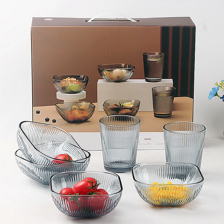 Wholesale 2023 High Quality Cheapest glassware Set 1pcs Dessert Salad Bowl Water Cup Cooking