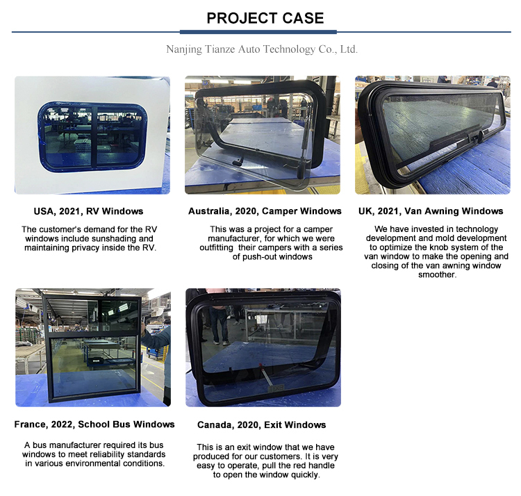 Pvc Car Windows Van Camper Car Window Glass Side Sliding Window for MPV