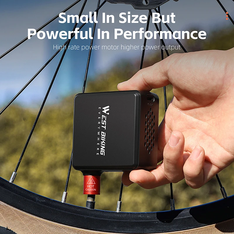 WEST BIKING Mini Bicycle Electric Pump - Portable & Durable WEST BIKING Mini Bicycle Electric Pump - Portable & Durable