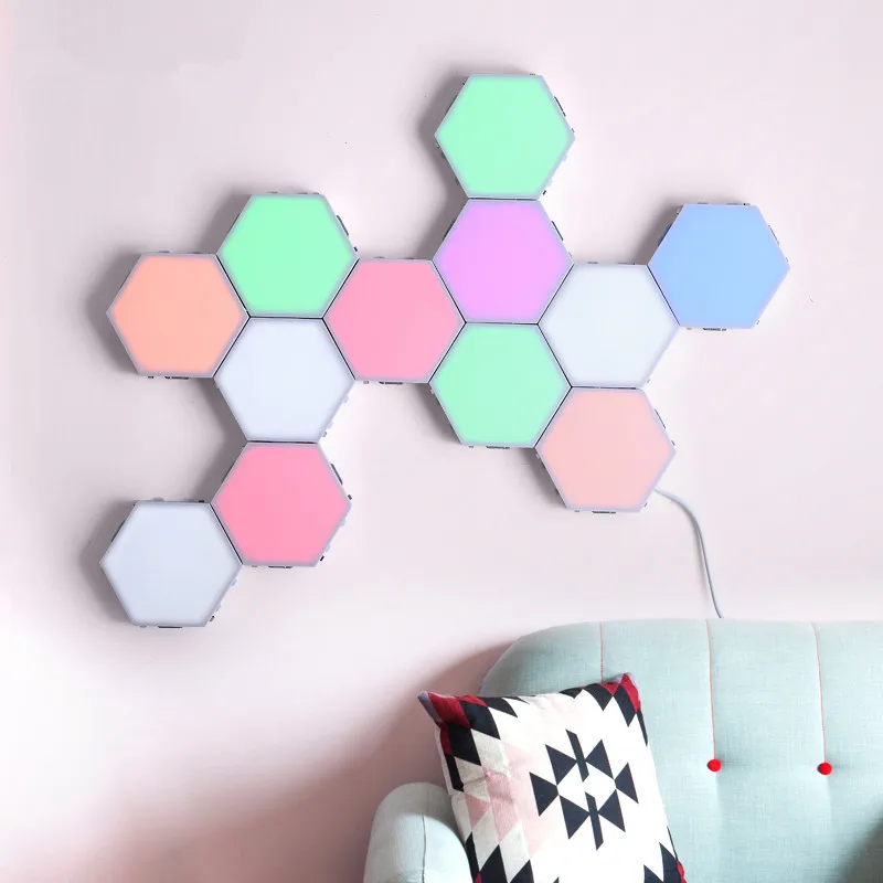 hexagonal wall lights touch