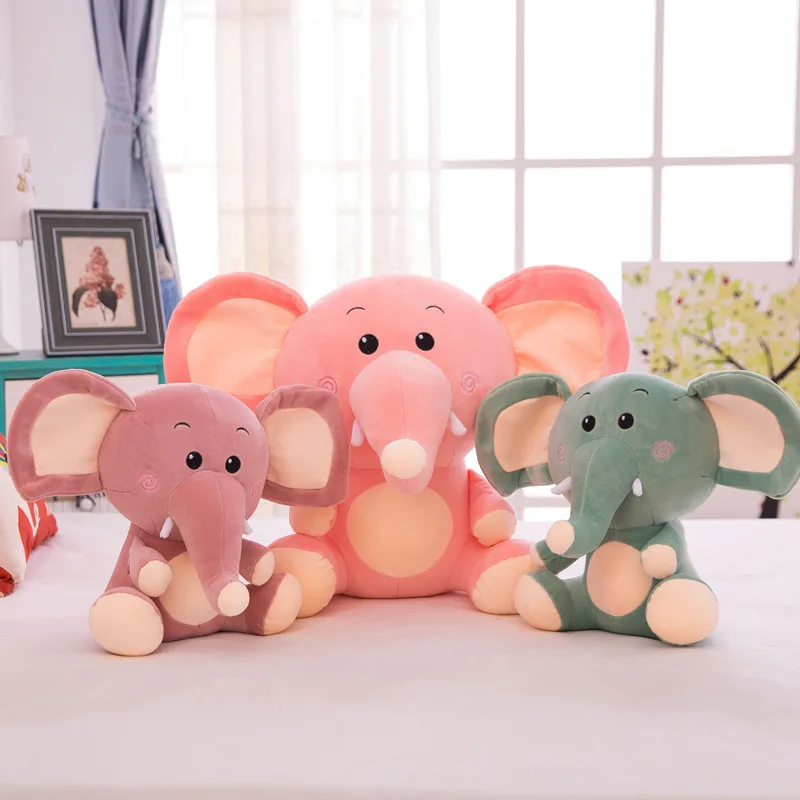 large stuffed pink elephant