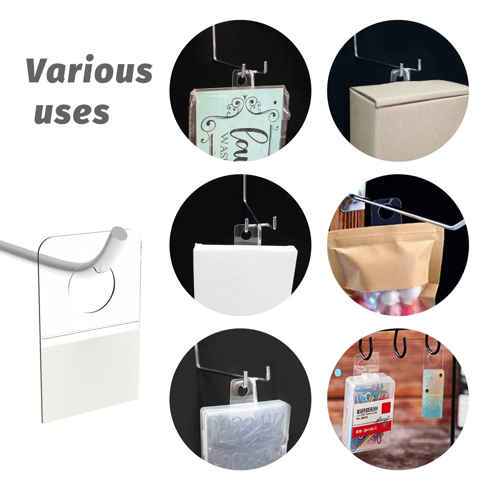 Самоклеящиеся навесные вкладки с прозрачным отверстием сверхпрочные прозрачные пластиковые бирки крючки для магазина розничный дисплей