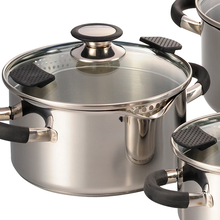 Quality 8Pcs Stainless Steel Mirror Polished Cookware Pot Kitchen Cookware Set details