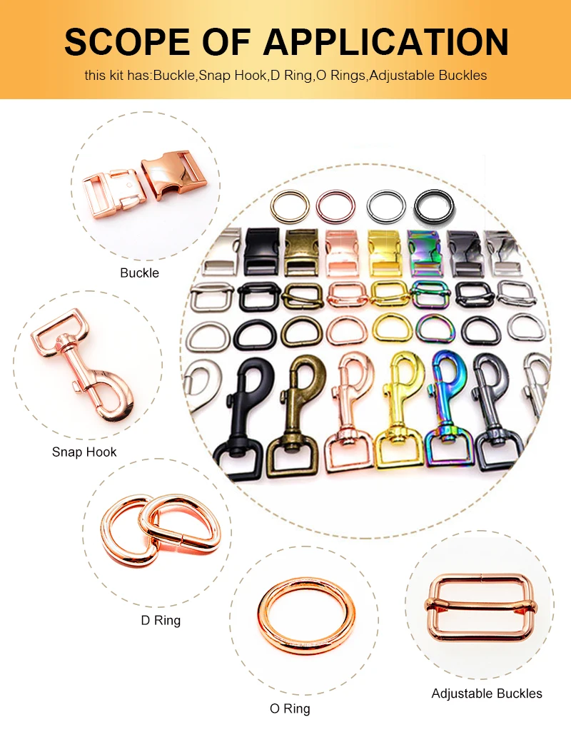Wholesale High Quality Pet Dog Collar Metal Hardware Rose Gold Side