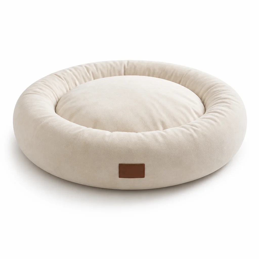 Luxury Rabbit Fur Plush Corduroy Round — Product details 1