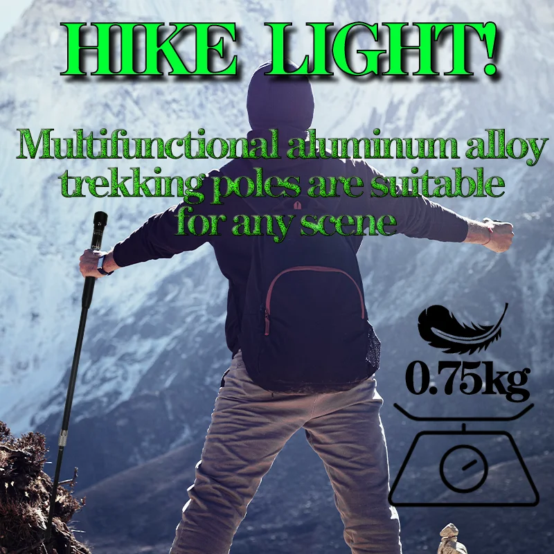 Multifunctional Adjustable Telescopic Aluminum Alloy Hiking Walking
