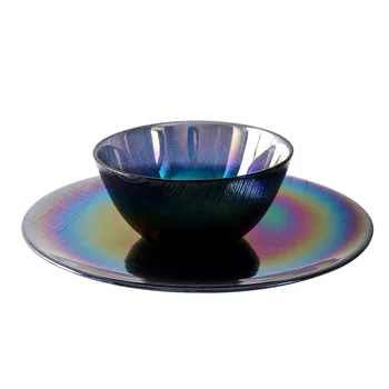 Iridescent Multi colored Glass Dinnerware Set with 8 10 inch Plate and Bowl Dishes for Modern Household 2023 Wedding Crockery Alibaba