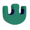 Turning-over aid, green leather, 13cm thick