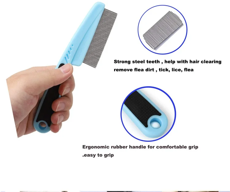 Lice Tick And Flea Comb,Stainless Steel Pp Metal Pet Dog Flea Comb