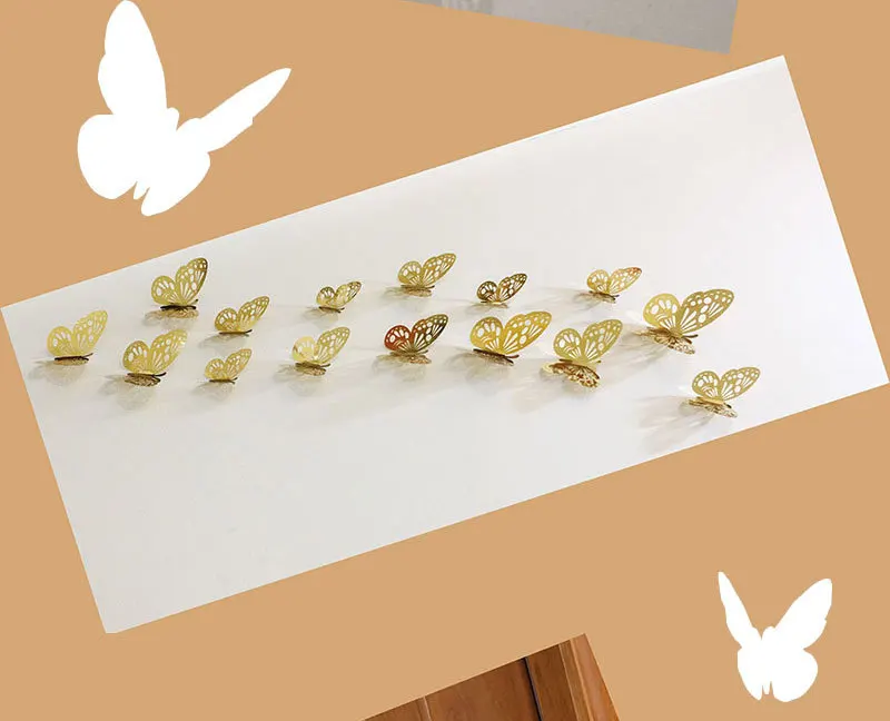 Hot Sale Hollow 3D Butterfly Sticker Three-dimensional Simulation Butterfly Party Wedding Home Decoration Layout
