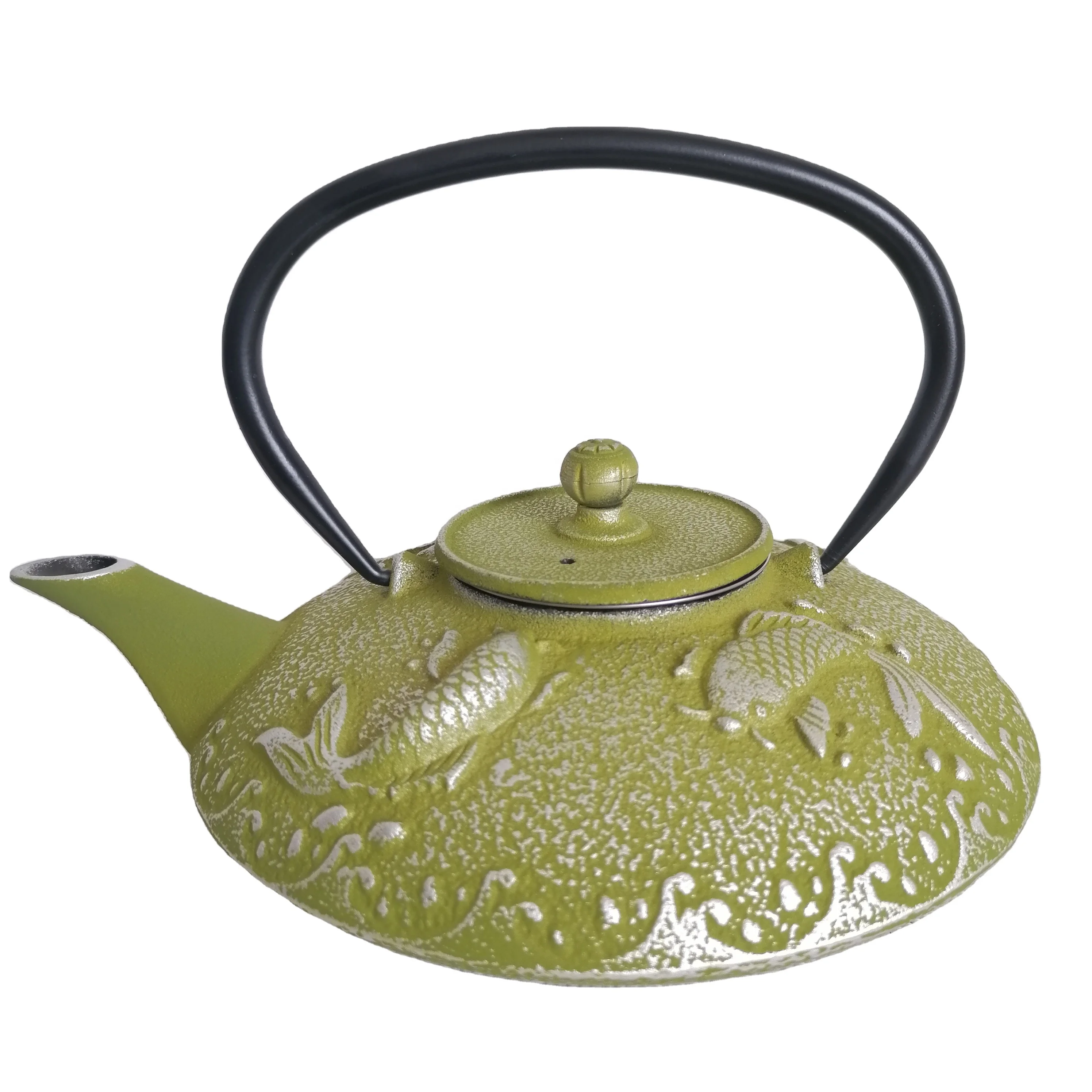 800ml Cast Iron Teapot with Kio Fish Design Sustainable