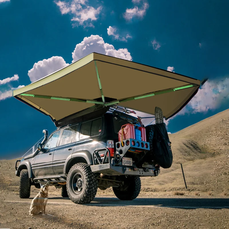 270 Awning Free Standing Car Rooftop Tent 36 Person Pvc Cover Car